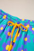 Flower Print Short Sleeve Shirt Pajamas Set